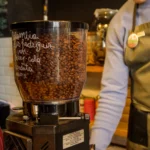 coffee machine with coffee beans