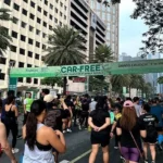 Runners take part in a fitness run during the official launch of Ayala Avenue’s Car-Free Sundays.